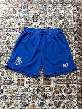 New Balance FC Porto Soccer Shorts Men Size Small Blue Portugal Running